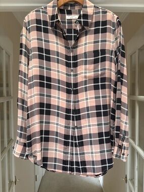 Equipment Pink and Black Plaid Button-Down Shirt